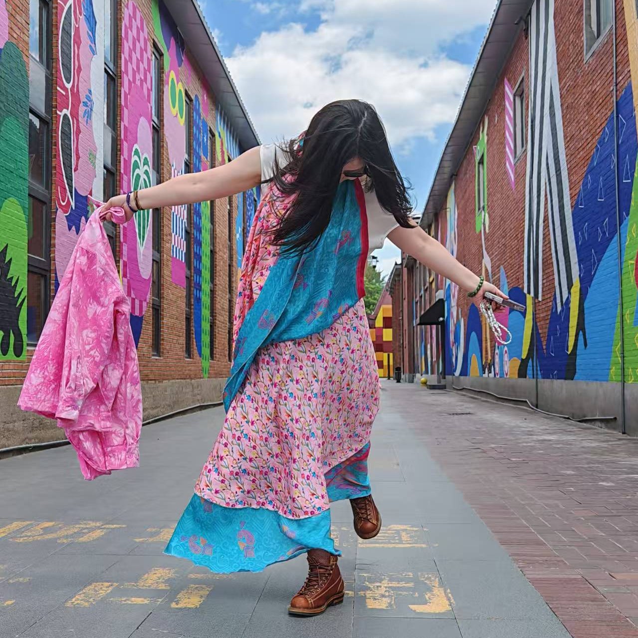 尼泊尔异域风植物丝一片式裹裙加长款（裙长110左右，直播间选款）