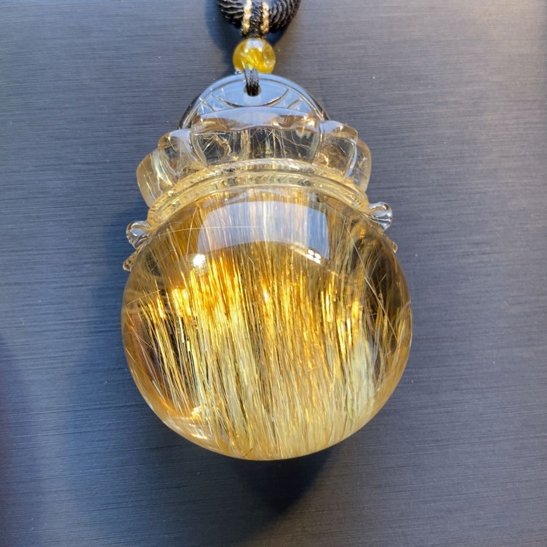 未镶嵌颈饰水晶天然钛晶福袋吊坠