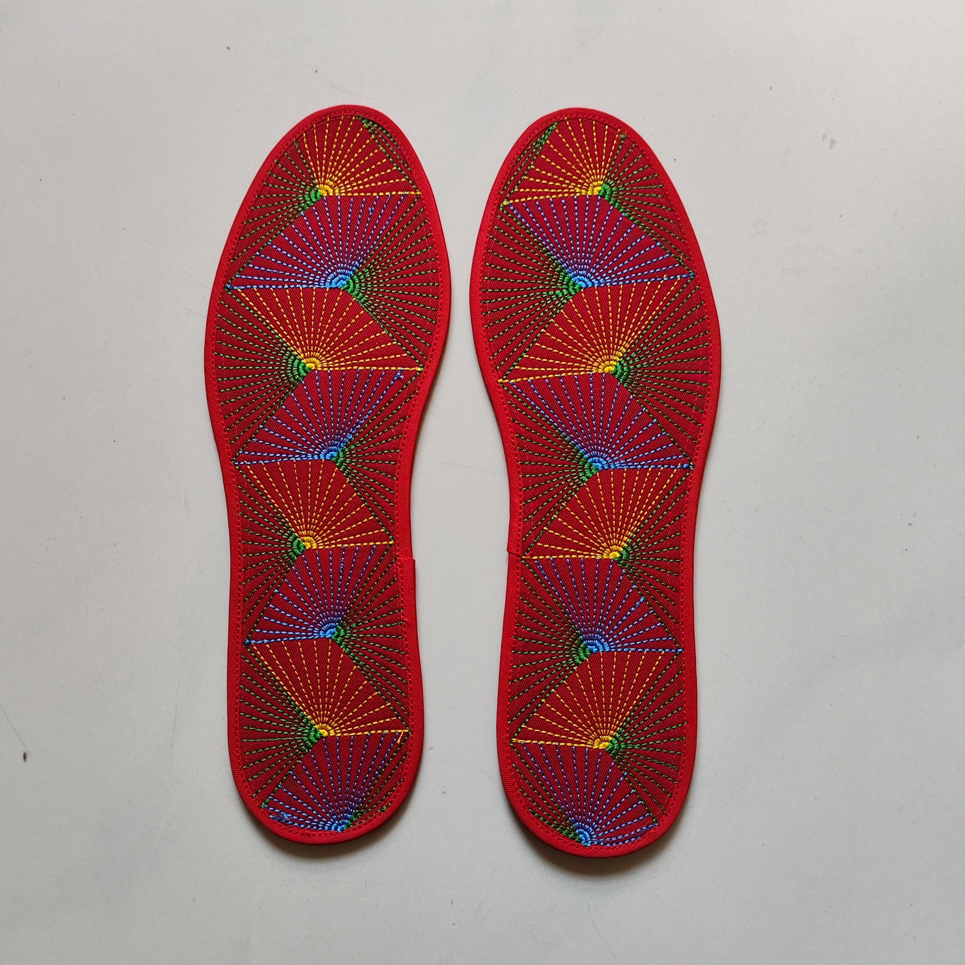 纯棉舒适绣花多层布鞋垫（42码）吸汗透气防臭