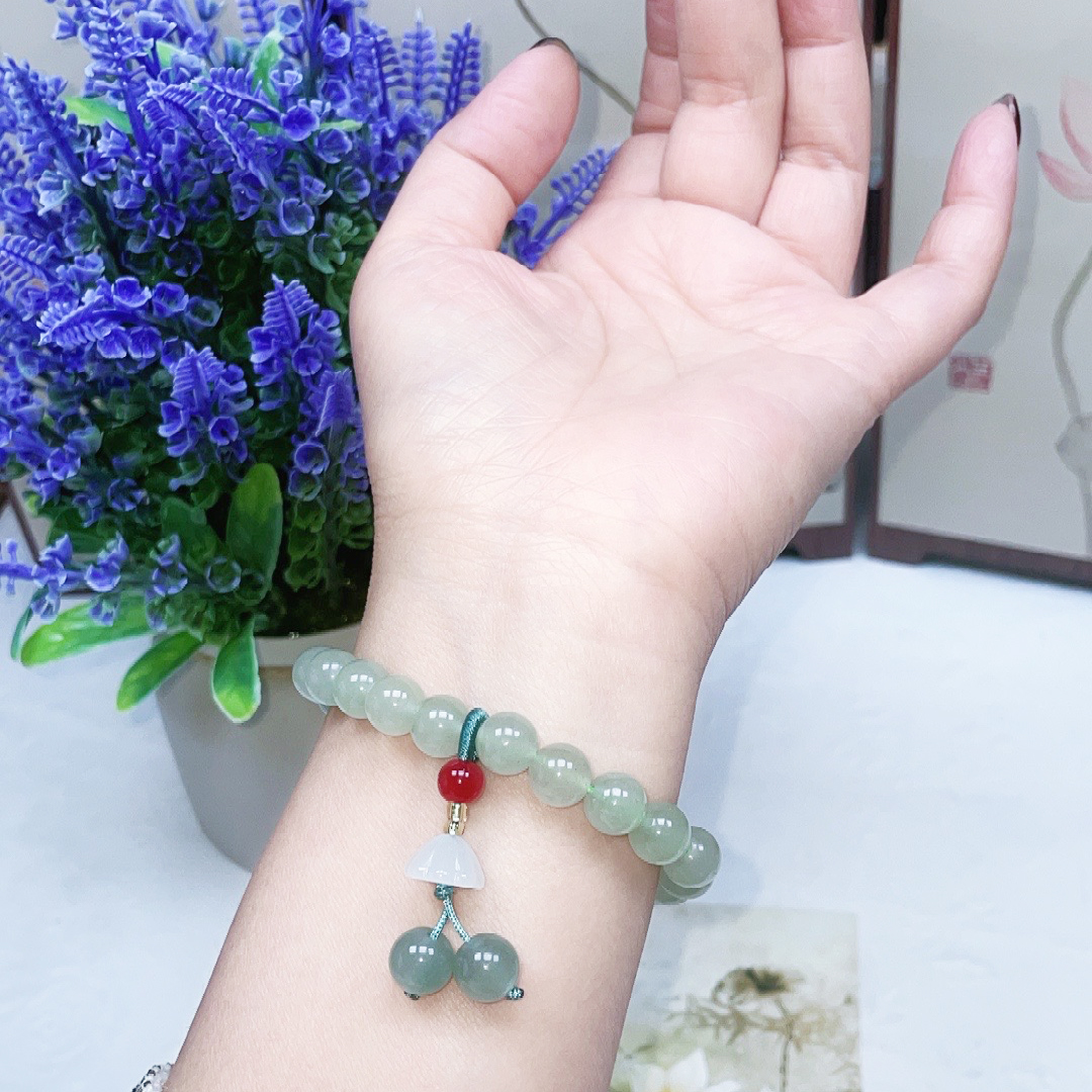 东陵玉风铃莲蓬手链卡复古小众气质百搭送女友妈妈