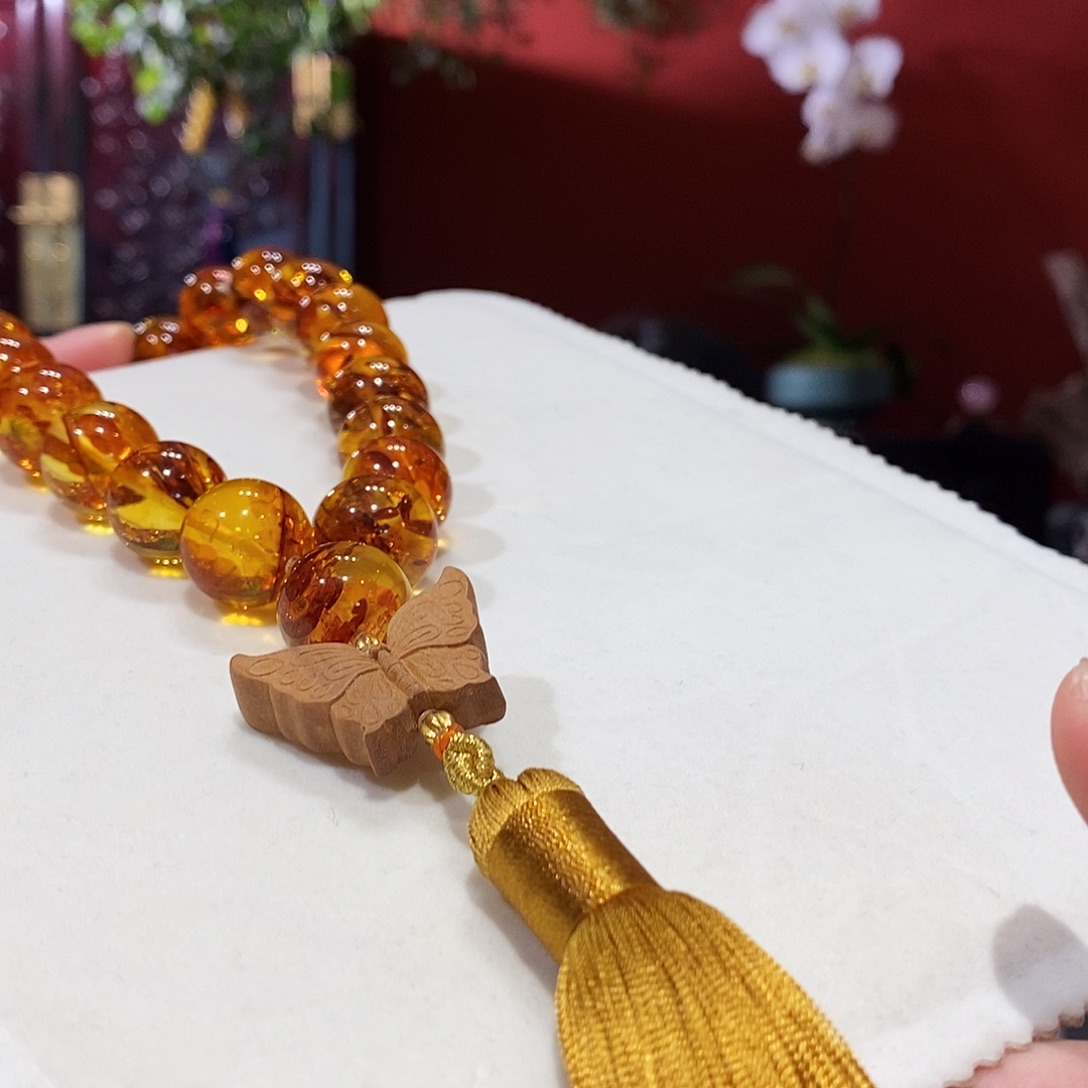 琥珀（花珀）未镶嵌手串花珀