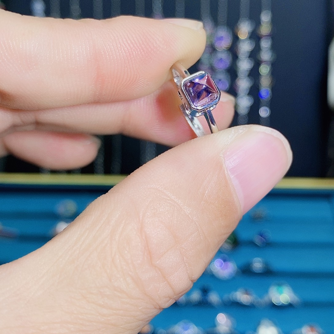 紫晶珠宝半成品银S925镶嵌