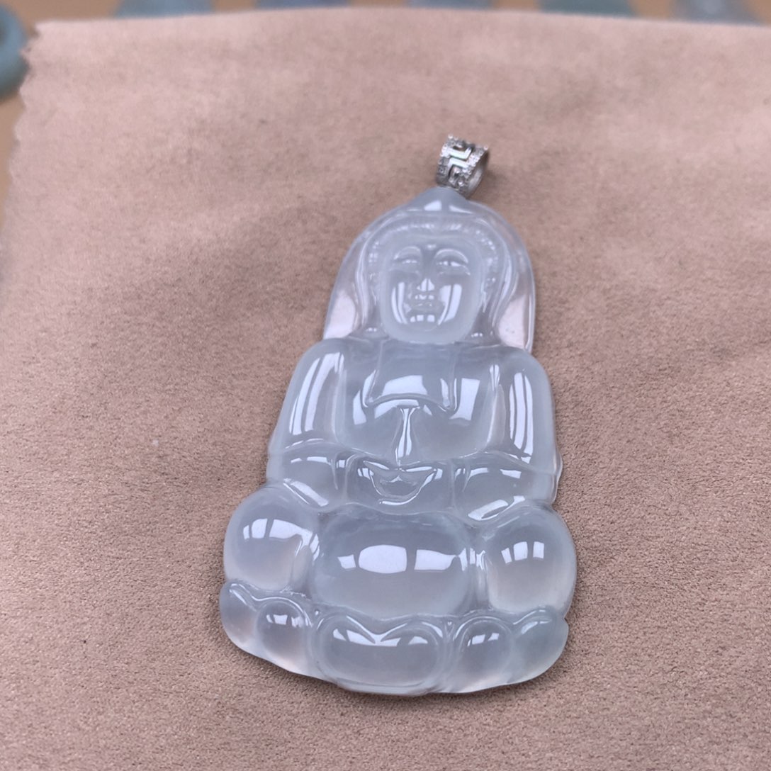 翡翠18K金镶嵌颈饰缅甸翡翠