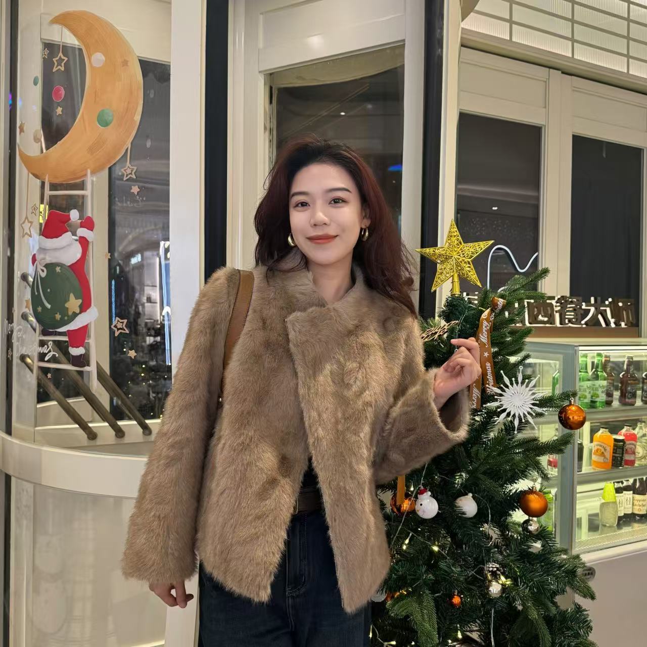 【双面双穿】洋气韩版毛毛外套