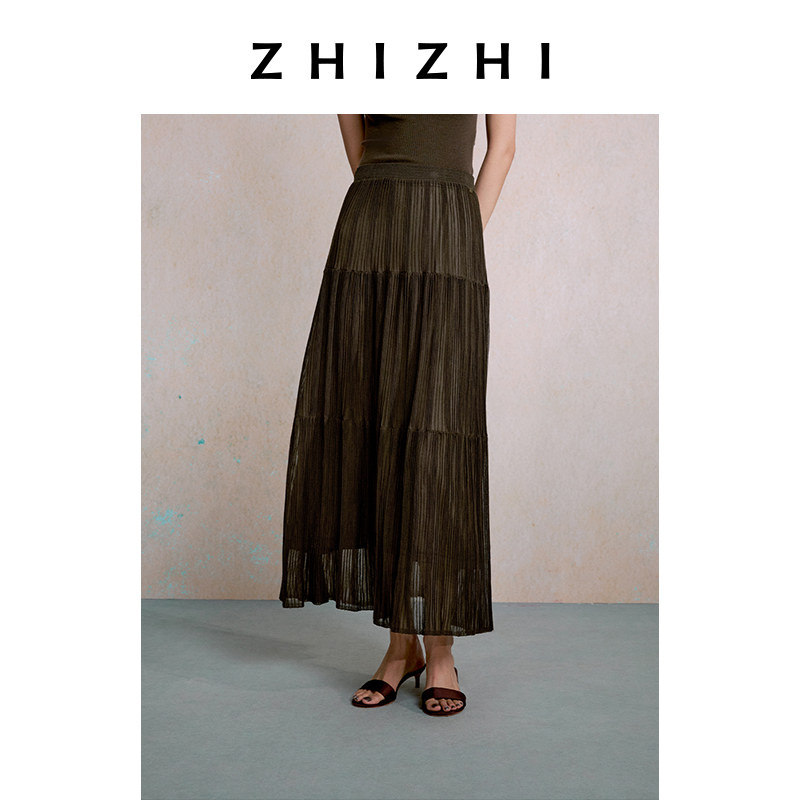 【橱窗】致知  瑶华 立体肌理感针织A摆蛋糕裙ZZ2EAKBN046