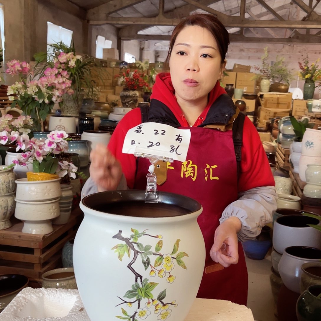 紫砂花盆高度22口径20