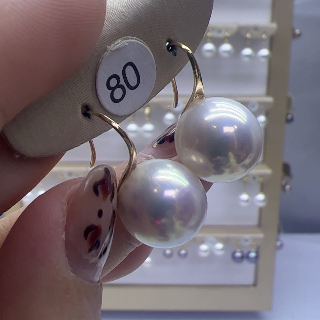 淡水珍珠耳饰18K金镶嵌