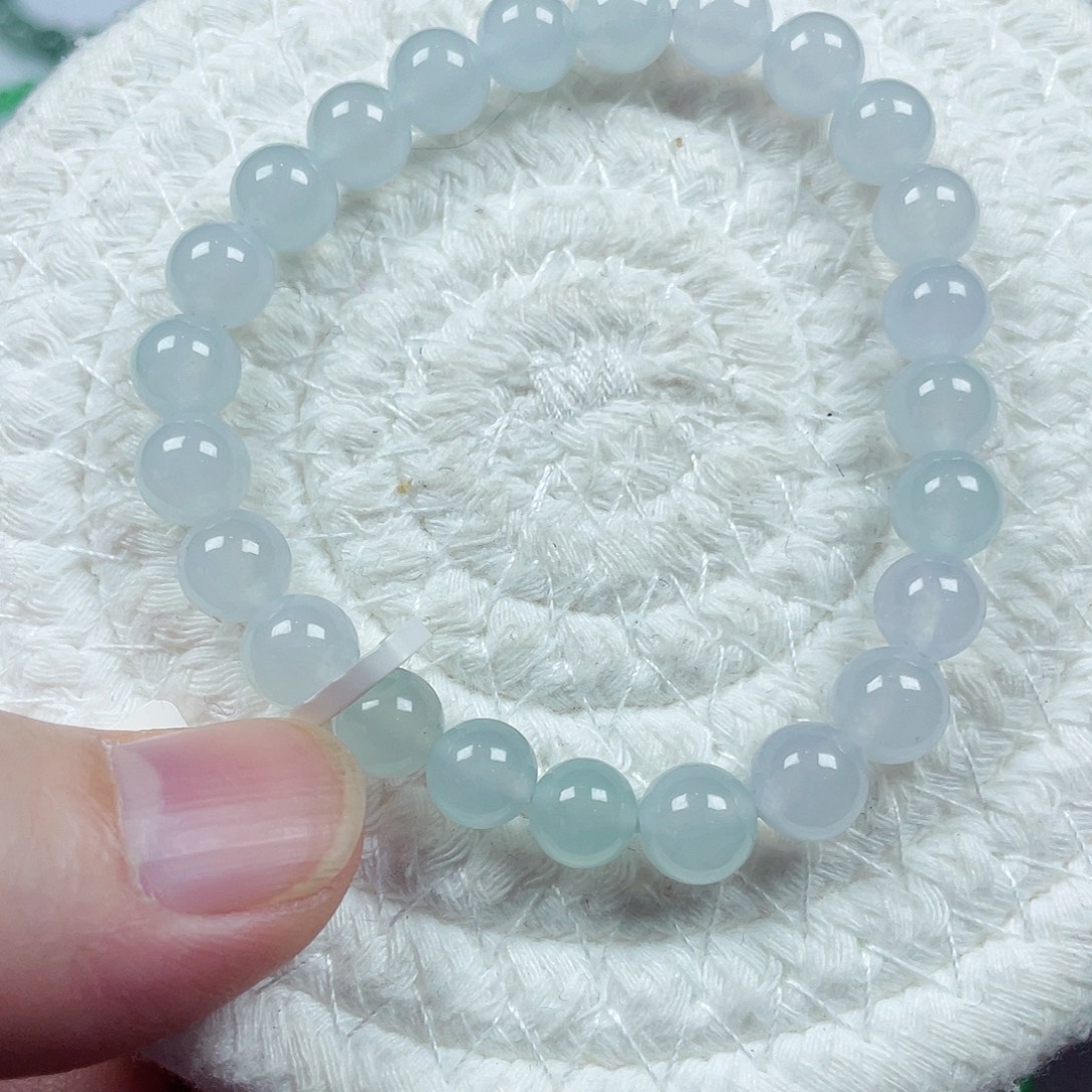 翡翠未镶嵌手链天然缅甸翡翠A货卡8