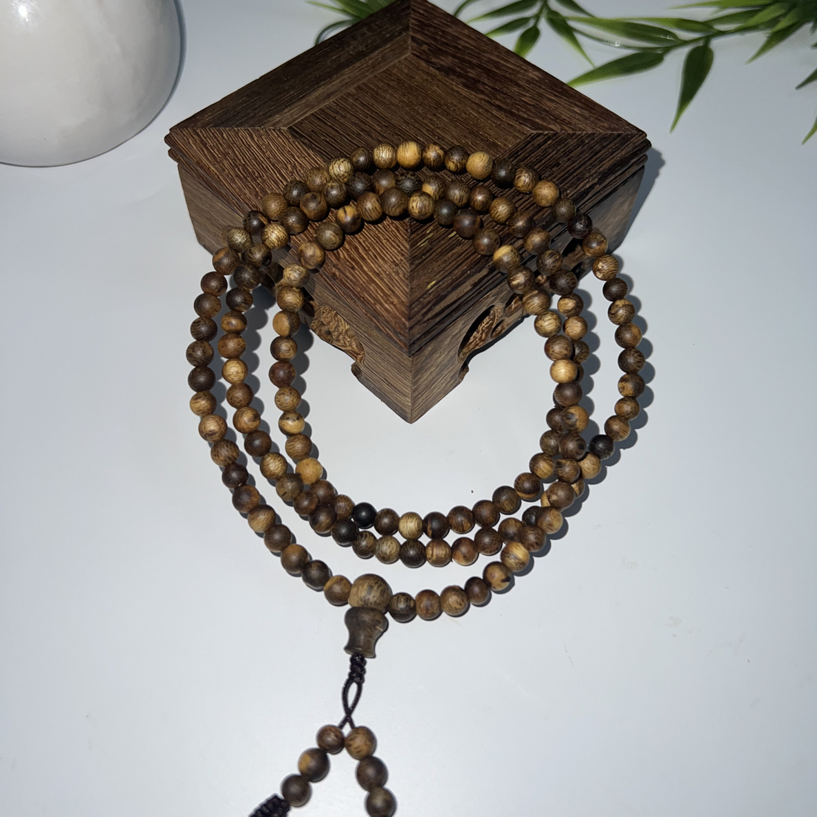 沉香沉香海南沉香花珠虎斑纹0.5圆珠多圈多样性发一