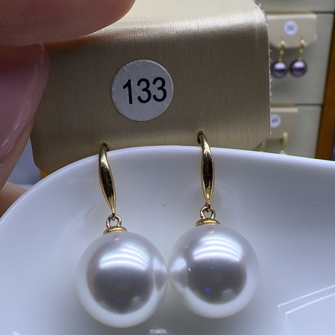 银S925镶嵌淡水珍珠耳饰