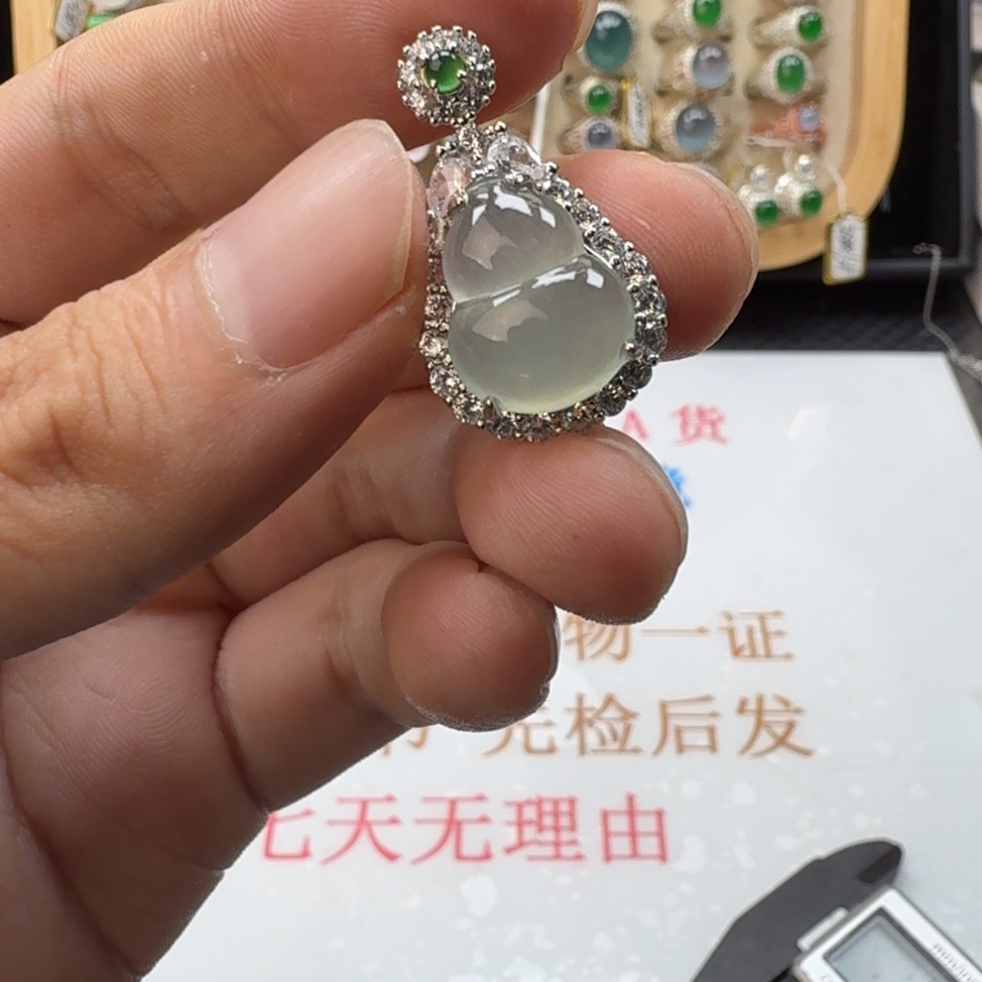 翡翠银S925镶嵌戒指天然缅甸翡翠A货