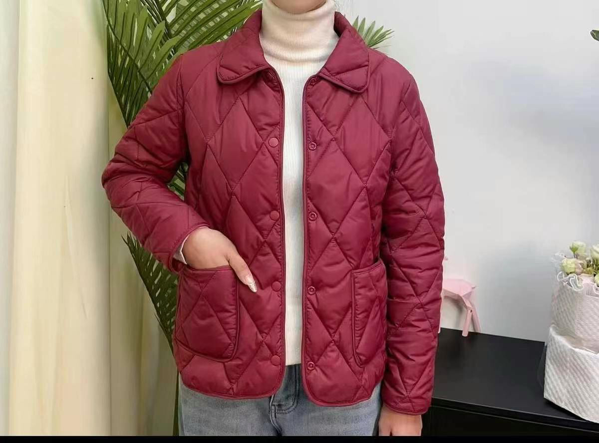 秋冬新款女士短款棉服时尚保暖立领外套轻薄棉衣