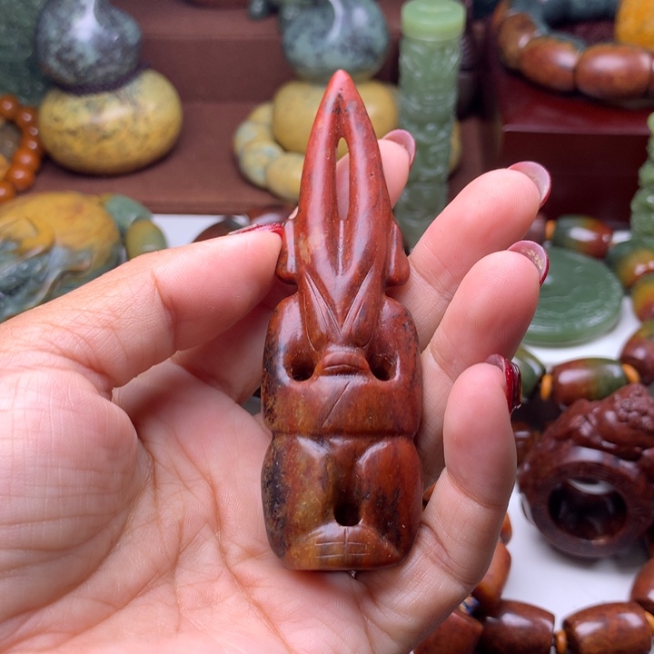 岫岩河磨玉（透闪石质玉）把件未镶嵌幸**叔