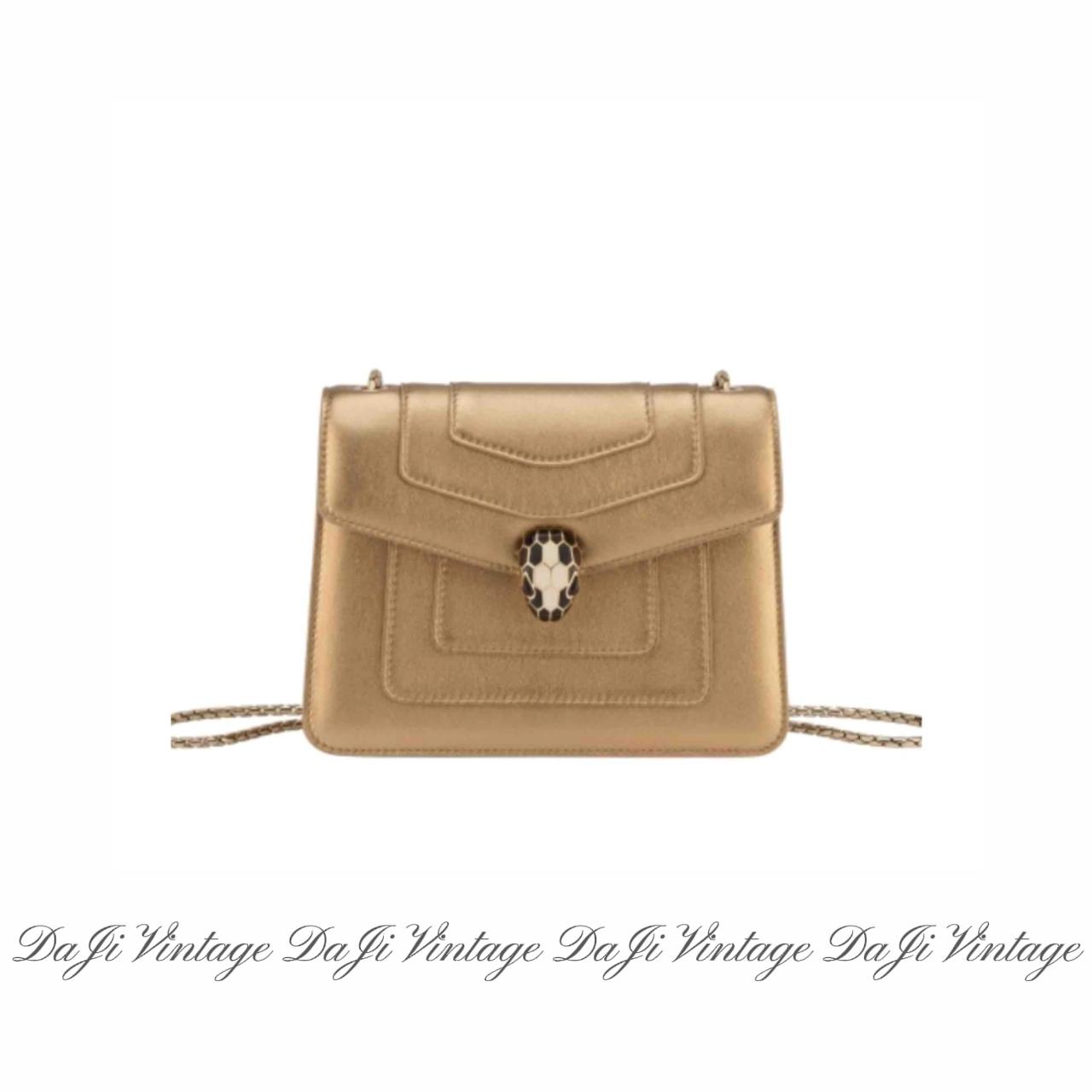 95新 BVLGARI/宝格丽 大吉中古/Bvlgari宝格丽香槟金蛇头单肩包