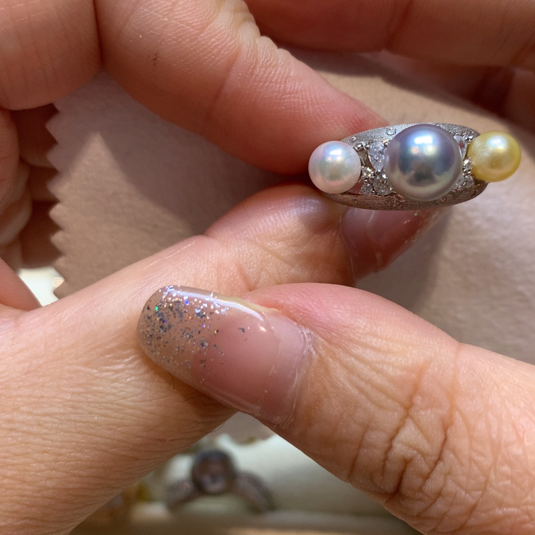 海水珍珠戒指银S925镶嵌