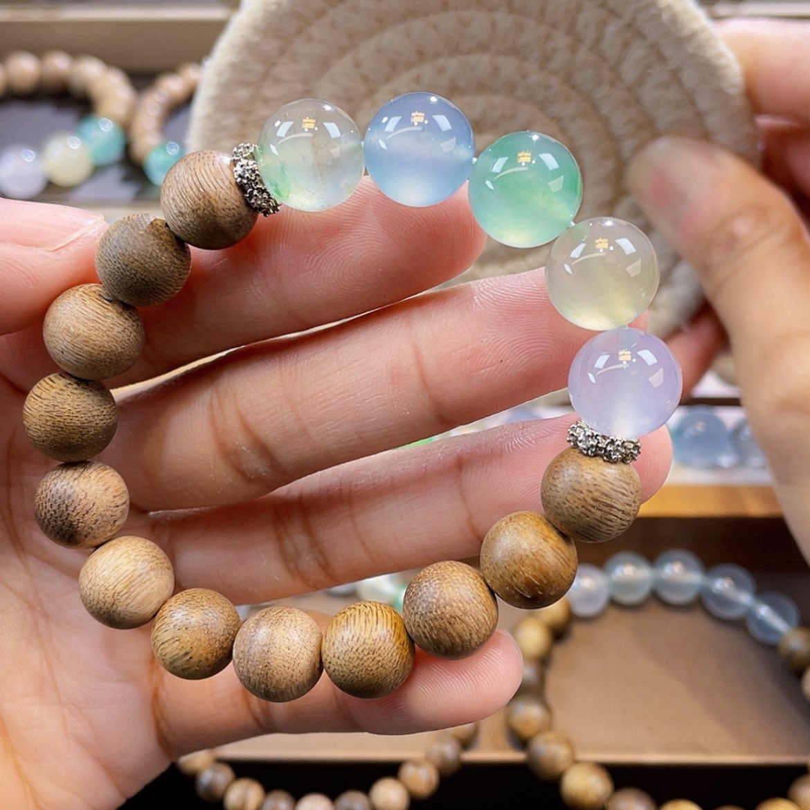 【闪购商品】未镶嵌手链翡翠卡12马卡龙