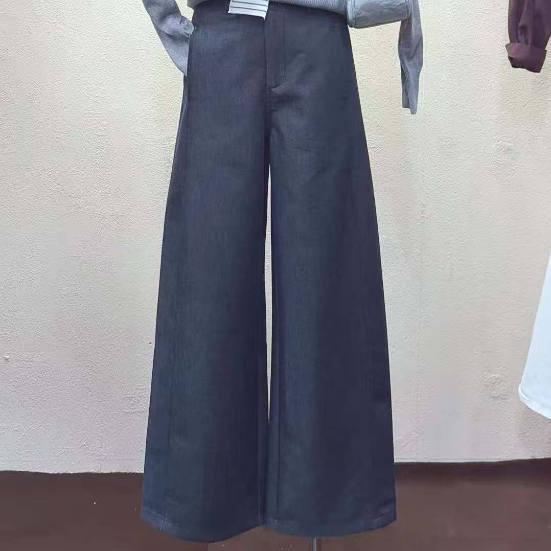 显瘦早秋新款韩系百搭洗水直筒裤休闲裤女