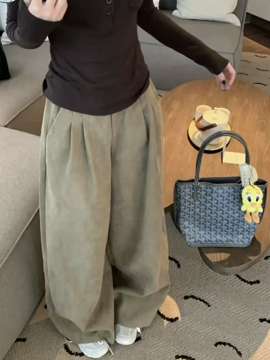 【山本少女】韩系慵懒风垂感宽松休闲百搭阔腿裤