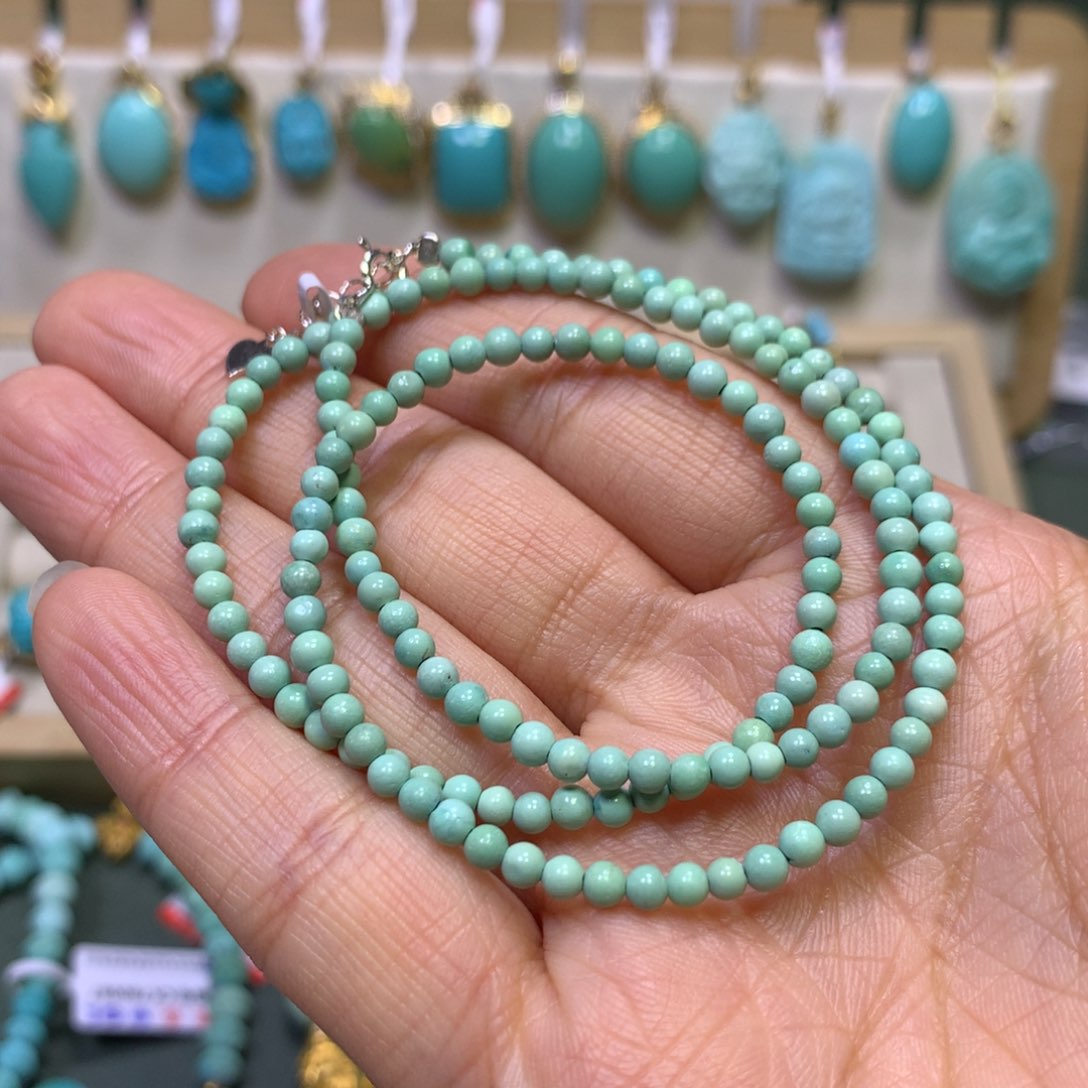 绿松石项链银S925镶嵌