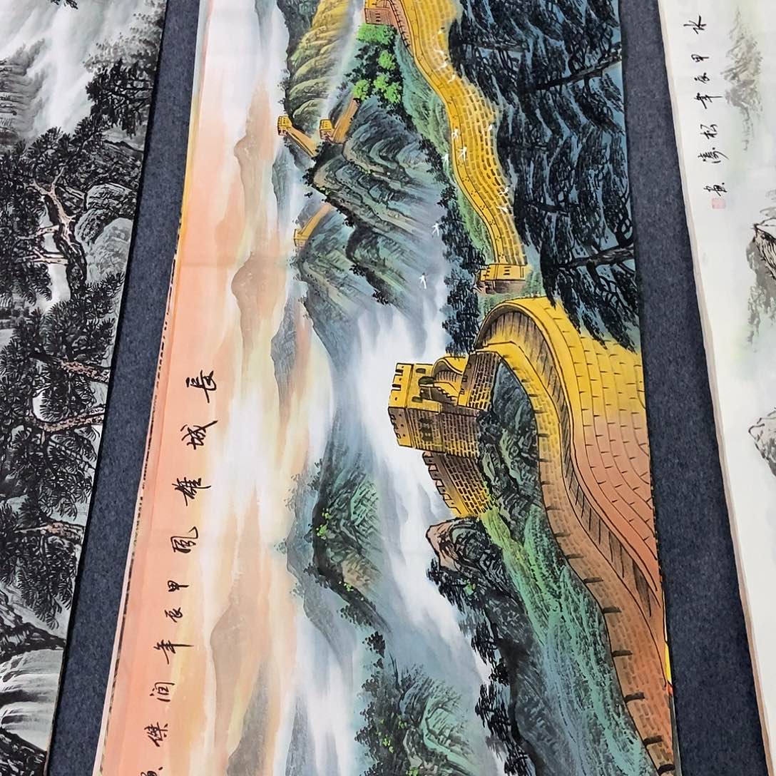 国画小六尺长城一副