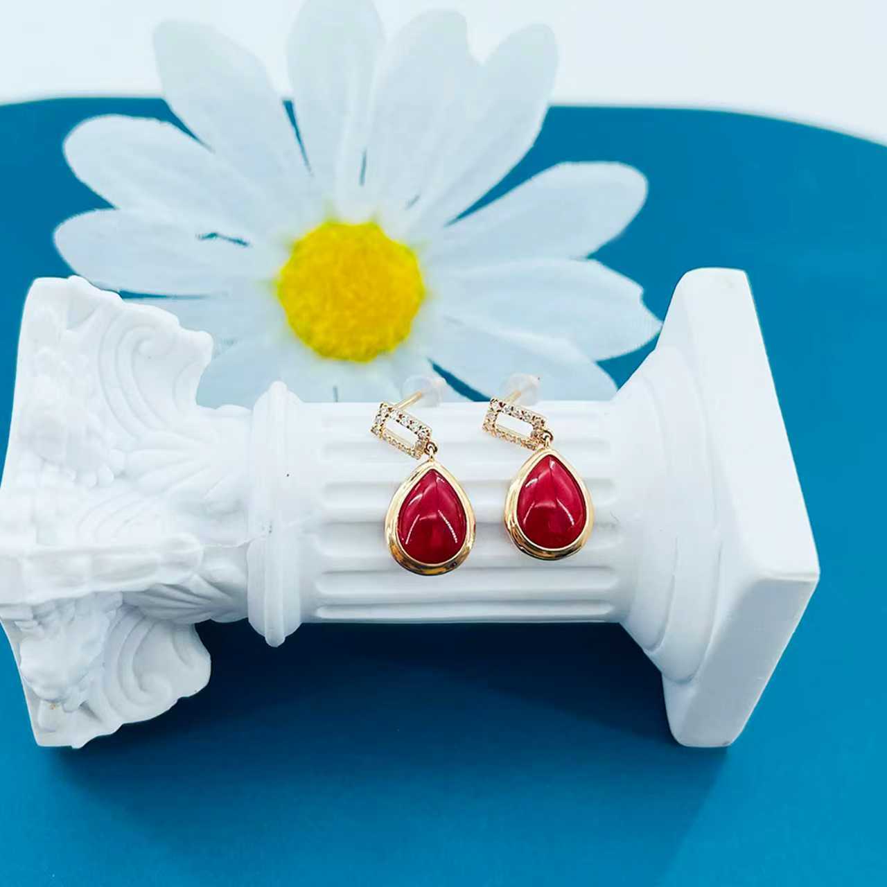 【央广】珊瑚耳饰  XQ0115  多样性发货