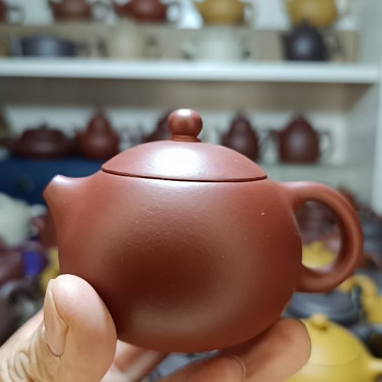 紫砂茶壶原矿红皮龙西施170cc内推半手工