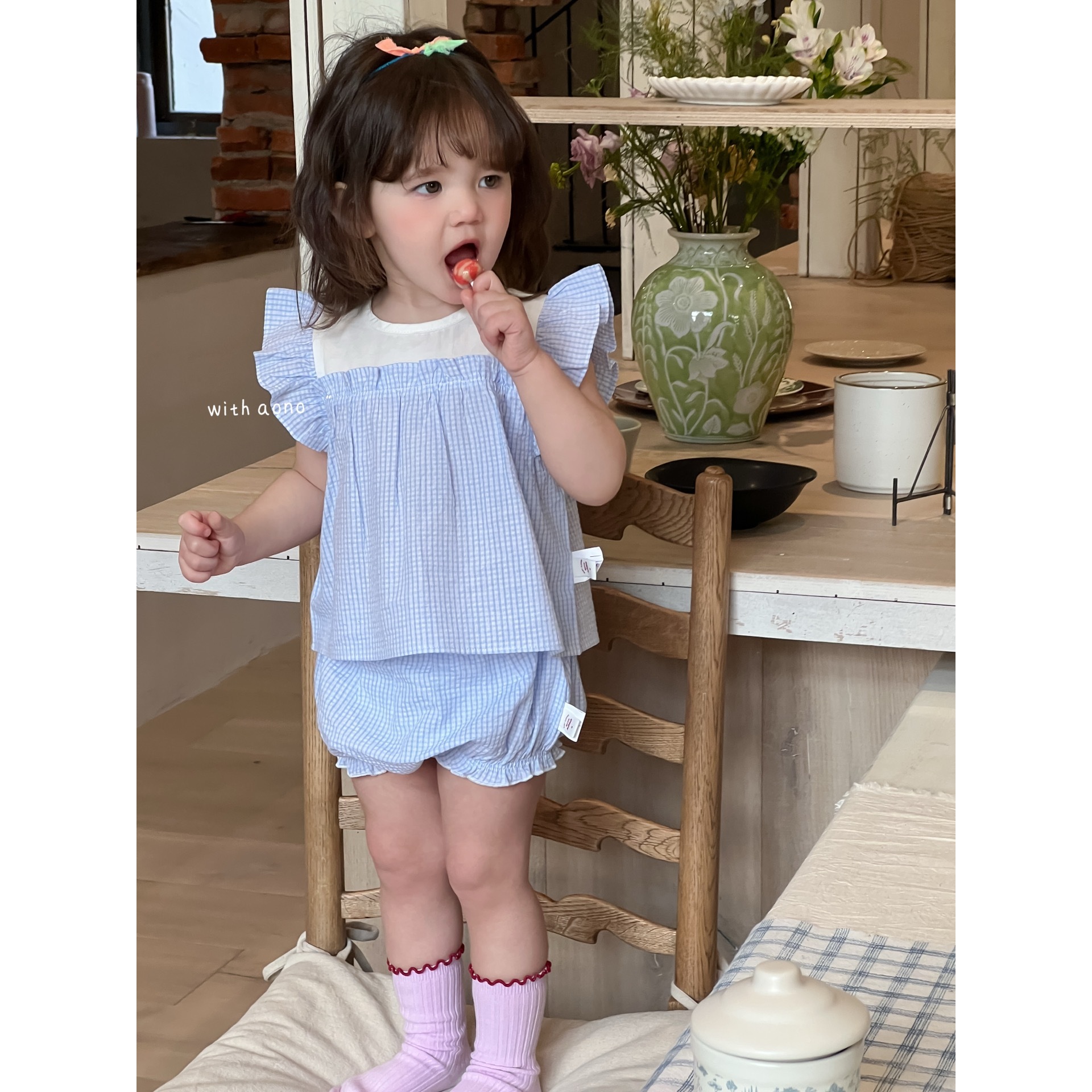 【NO退NO换】欢宝4店-AONO-2025夏-编码0211-AN25X044-淡雅格套装