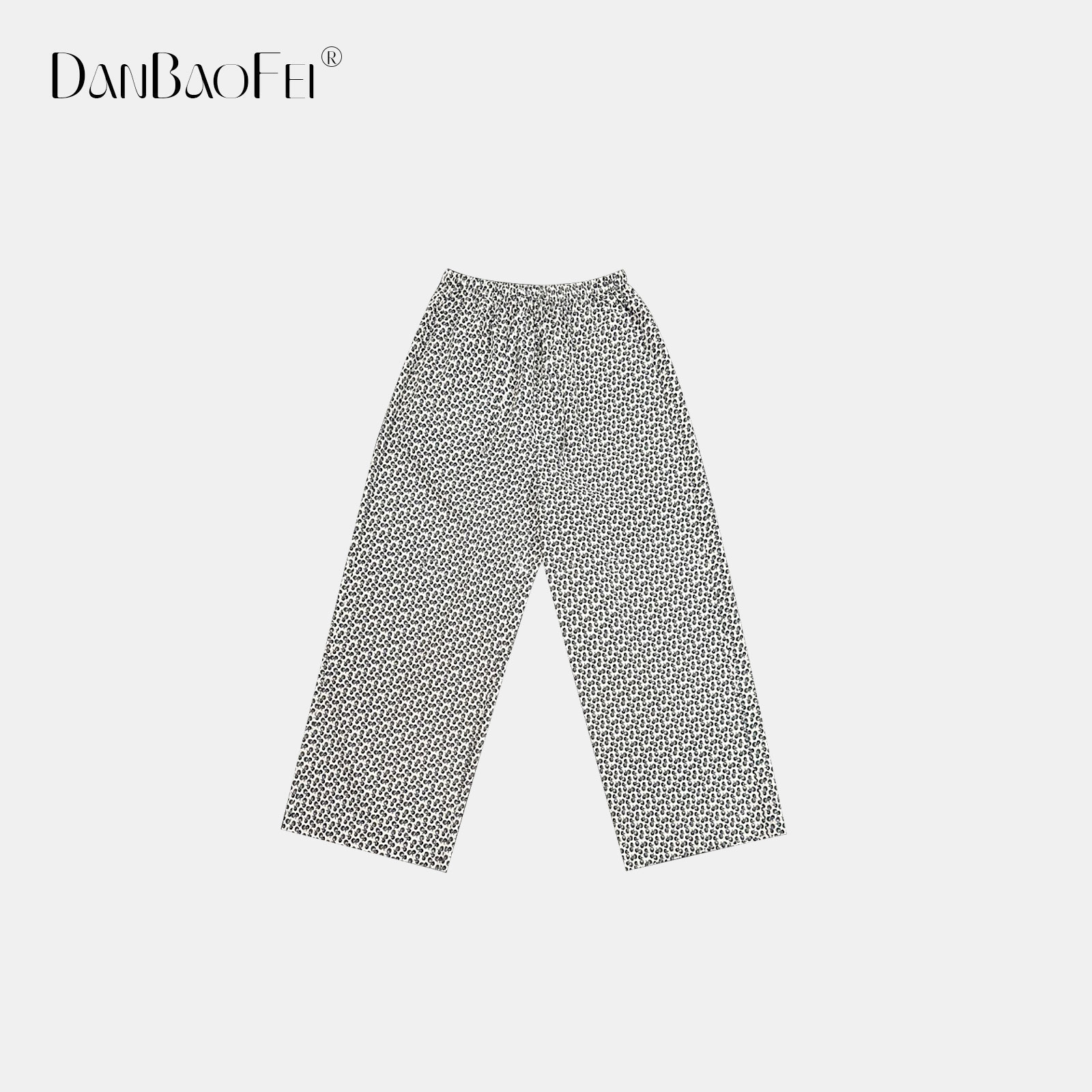 //小榛果 夏款女装肌理感纯棉高腰印花订制休闲裤 YLM001158