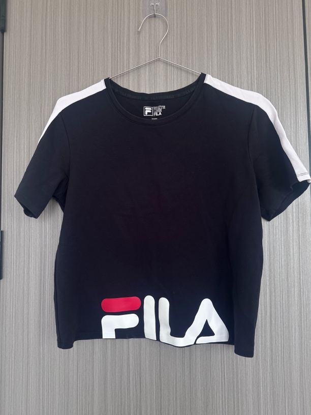 微瑕款-FILA/斐乐纯棉L码短袖纯色LOGO