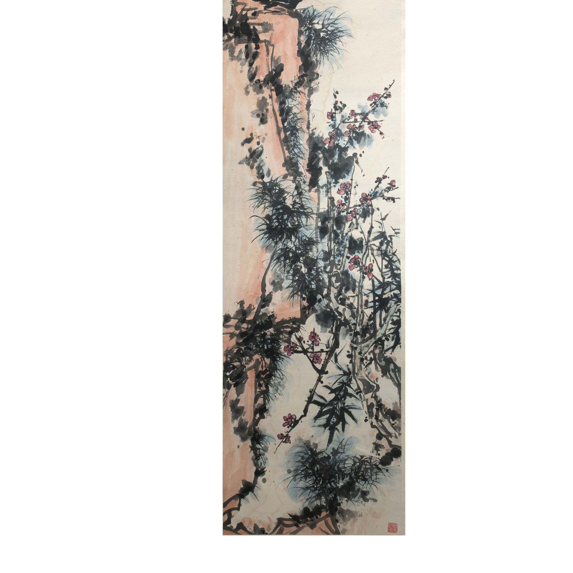 LOT.023 大颐  花鸟 纸本立轴 239*63cm 31