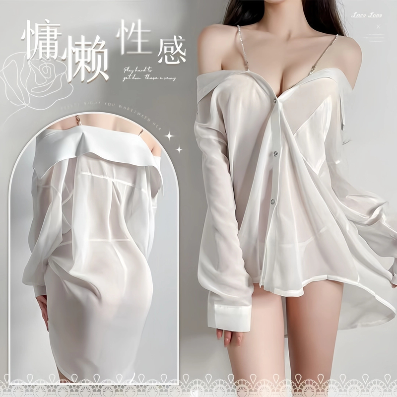 性感睡衣女吊带链条法式睡衣夏季薄款慵懒风纯欲睡衣情侣约会战袍