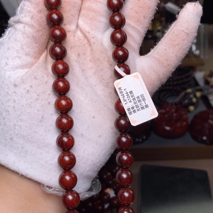小叶紫檀手串/手链原汁原味10/40粒高油密老料手持/双圈叠戴特价