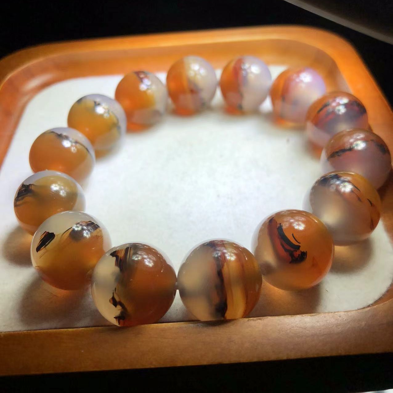 巴西玛瑙楼兰古城16mm手串