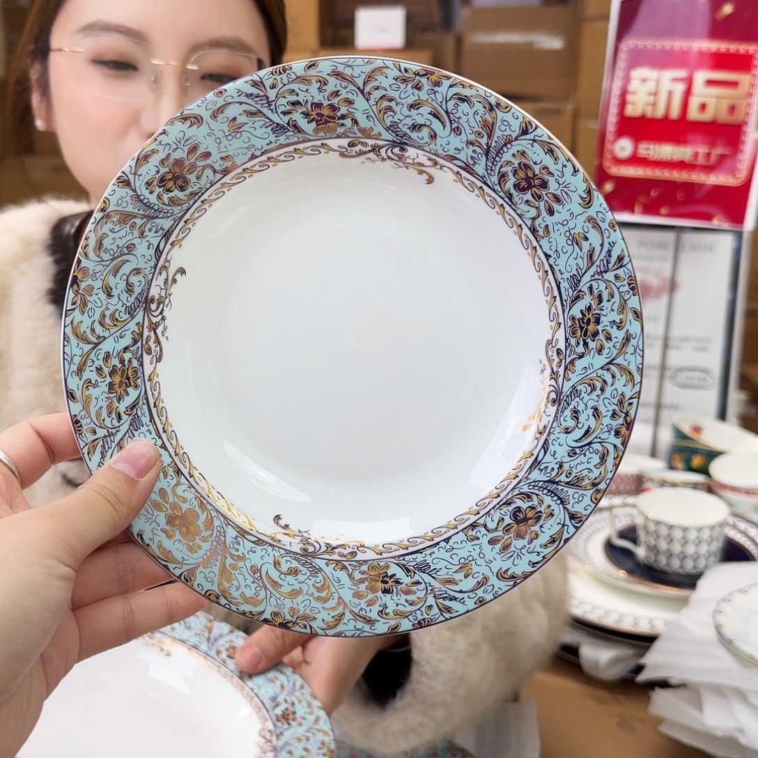 骨瓷高骨8英寸汤盘口径20cm2只