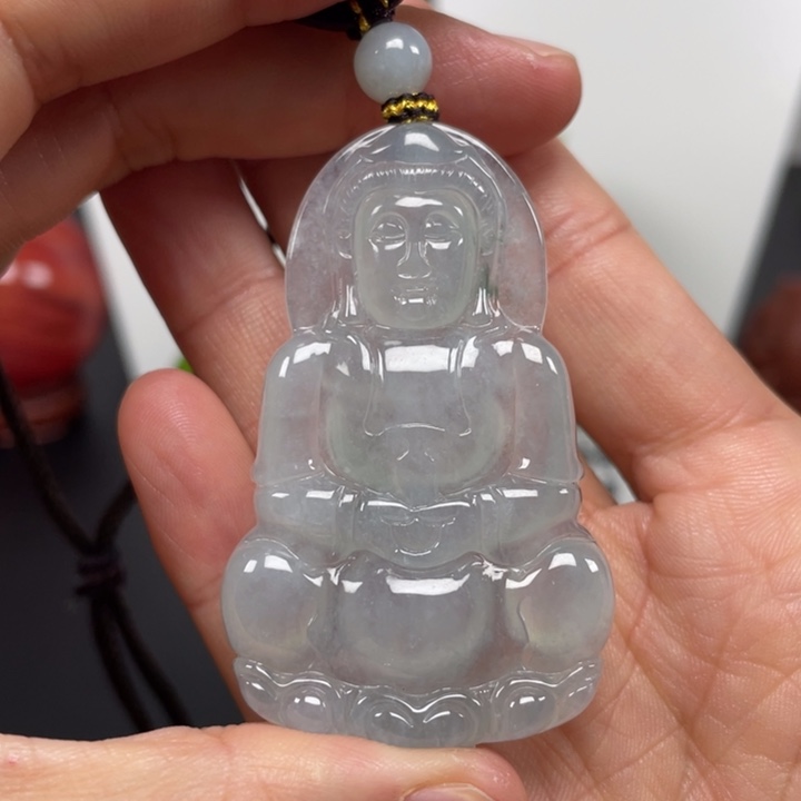 翡翠未镶嵌颈饰天然缅甸翡翠A货观音92号