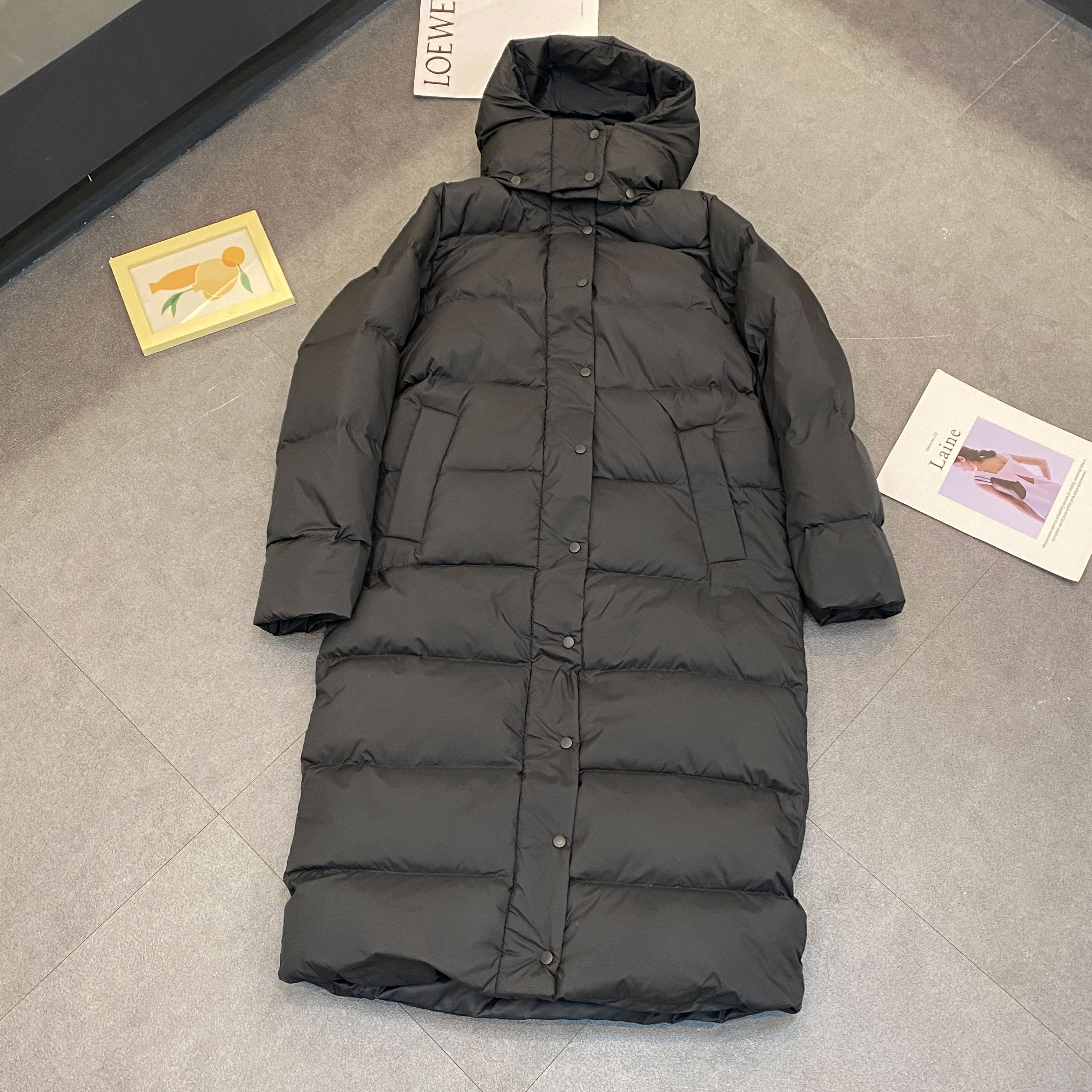 2025冬季新款长款羽绒服外套女士立领连帽加厚保暖抗寒鹅绒九格