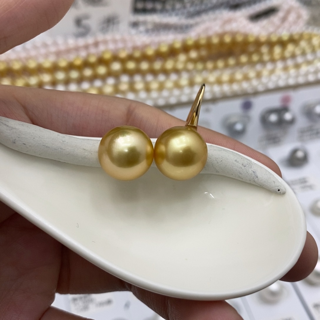 海水珍珠裸珠未镶嵌南洋金珠浓金12-13不含配件