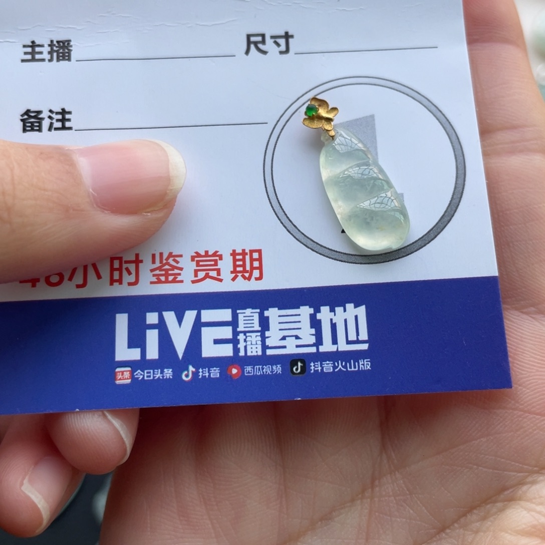 翡翠未镶嵌颈饰金扣福豆