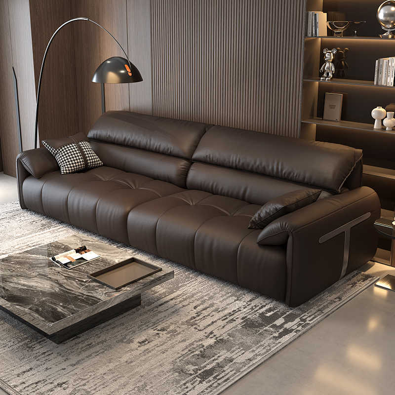 升级版大象耳朵真皮沙发客厅大小户型直排皮艺沙发头层牛皮