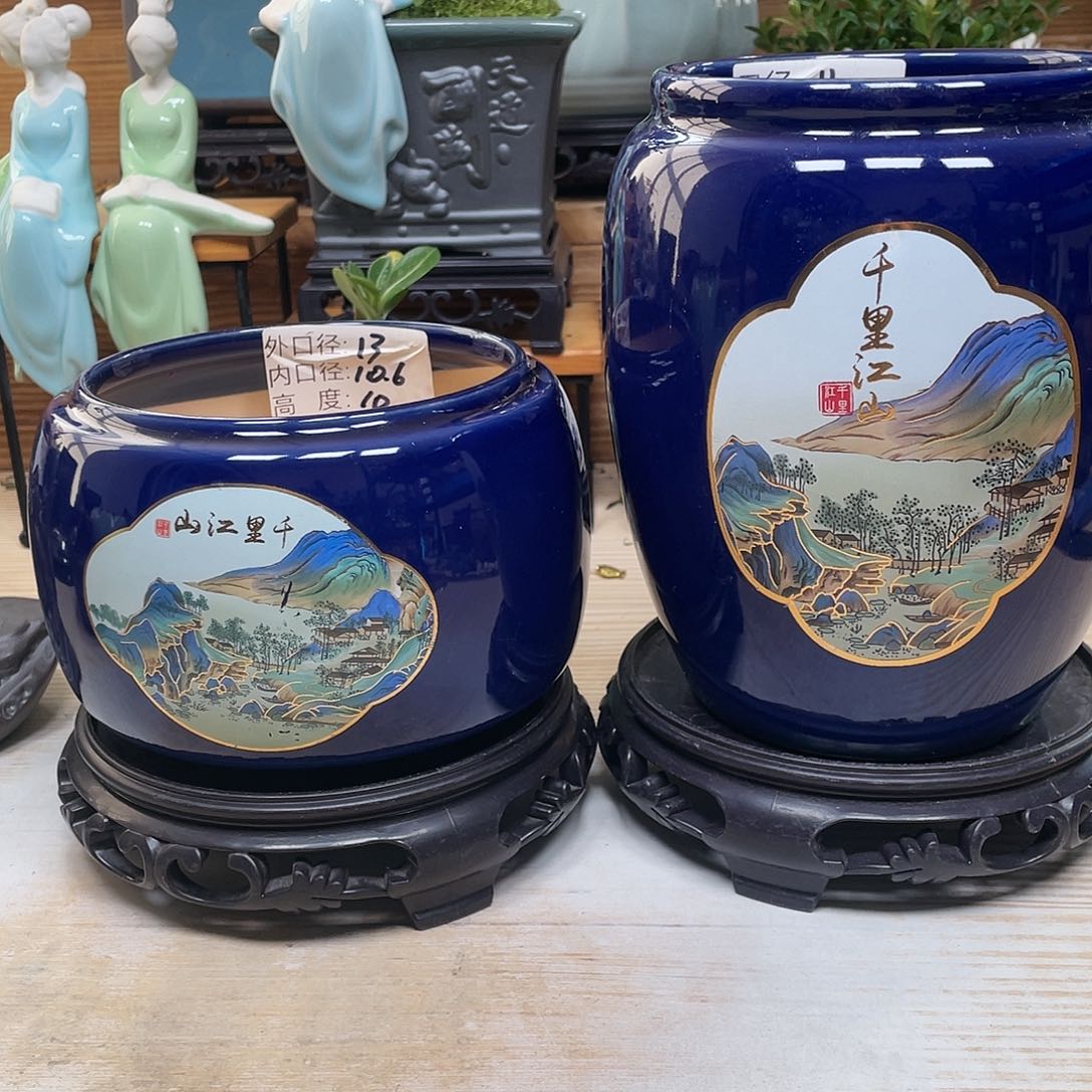 紫砂花盆陶瓷艺术花盆陶瓷