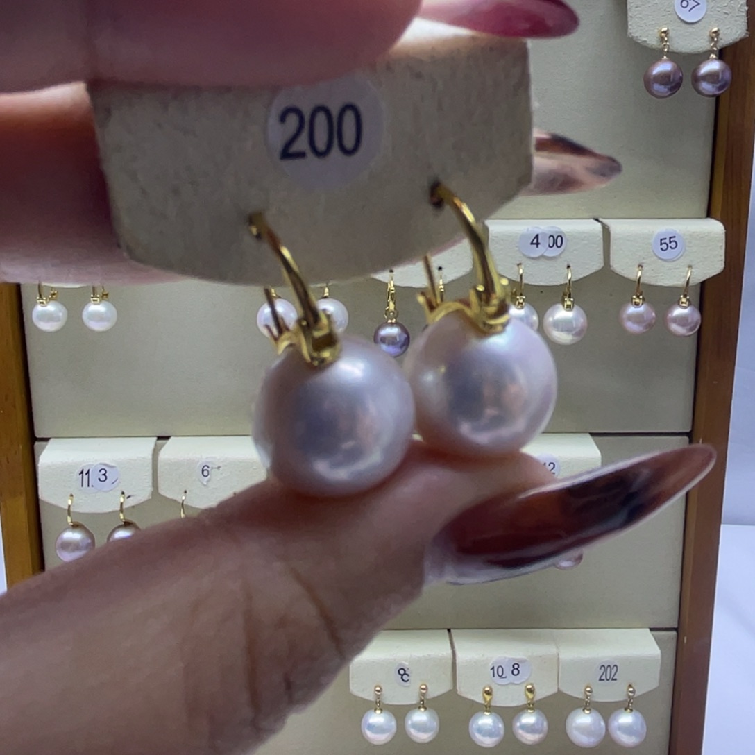 淡水珍珠耳饰银S925镶嵌