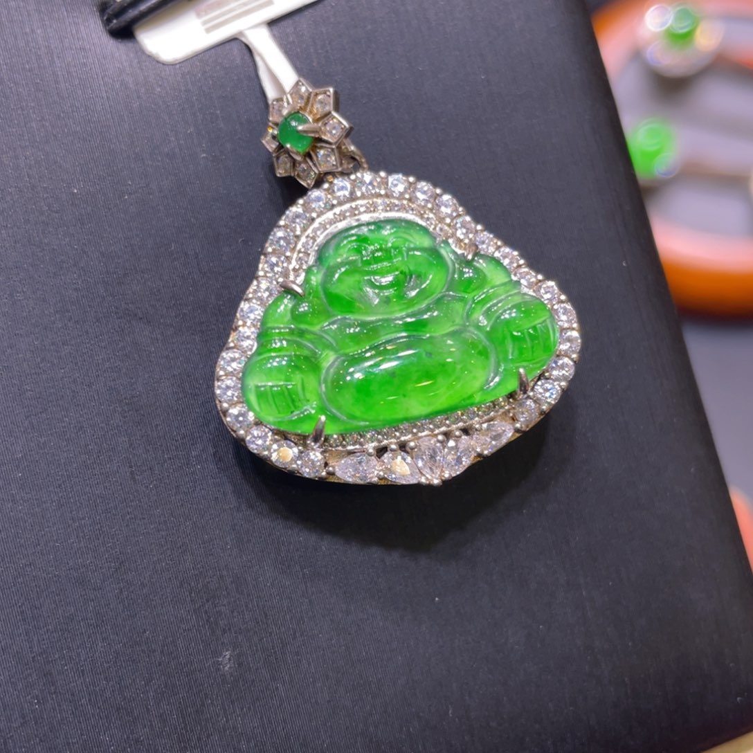翡翠银S925镶嵌颈饰吊坠