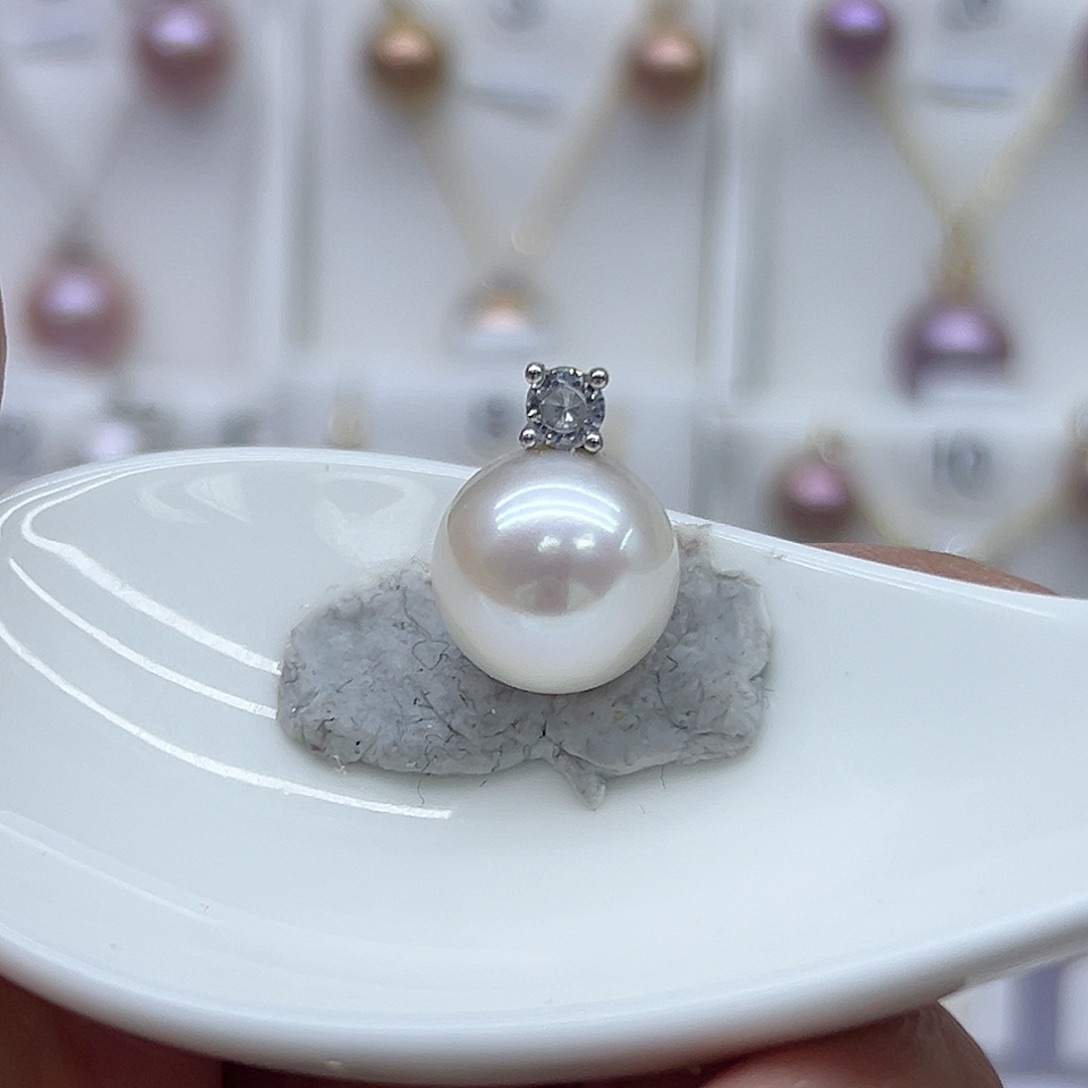 淡水珍珠颈饰银S925镶嵌5