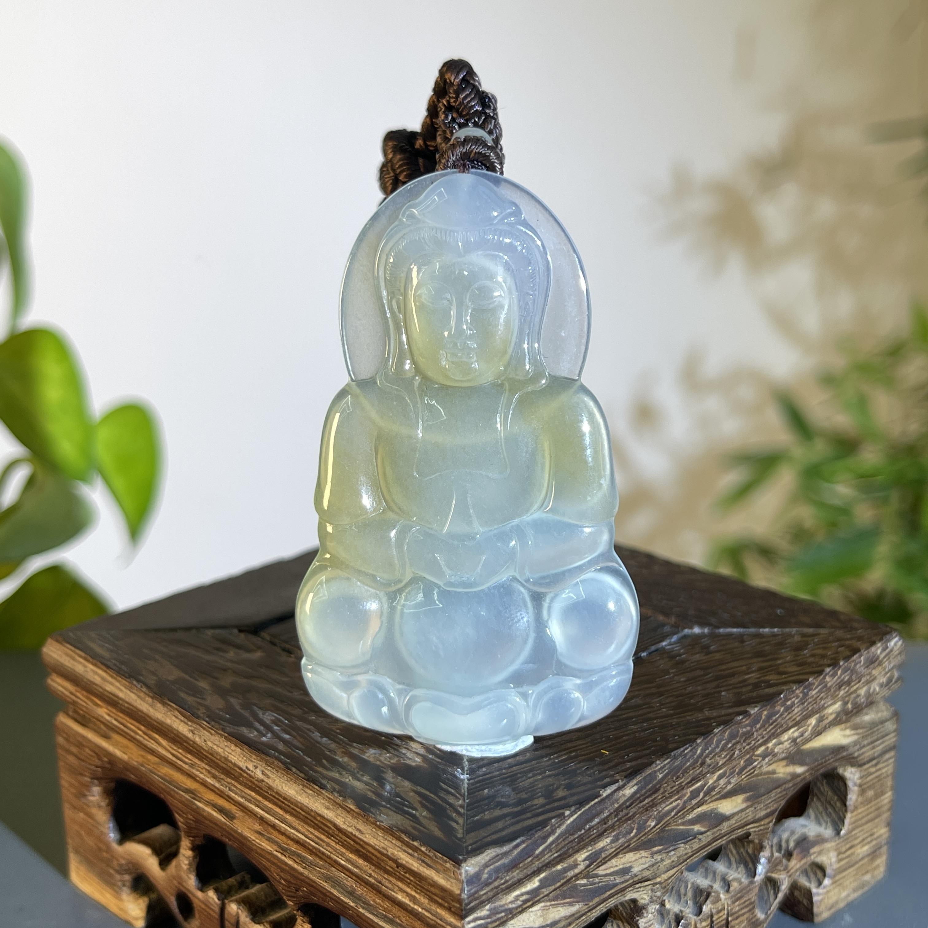 JXA24-154 天然翡翠缅甸A货 正装观音