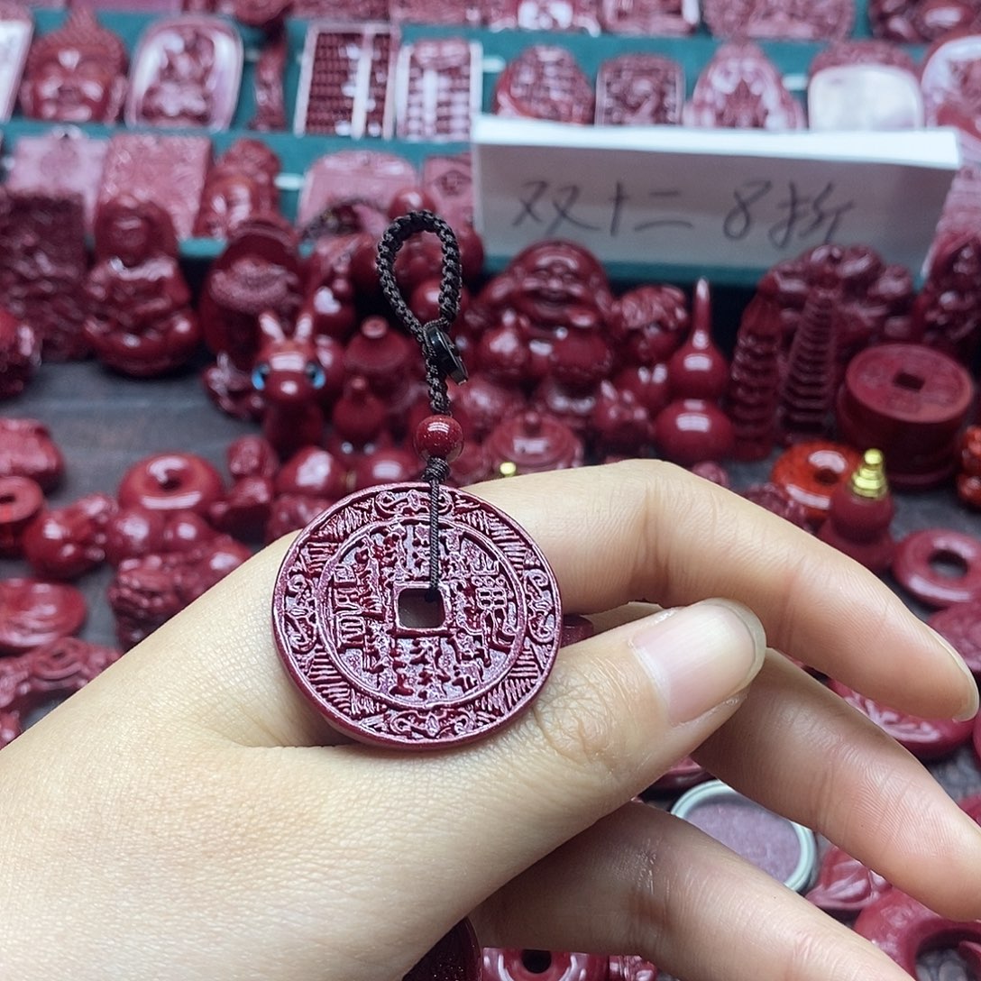 天然辰砂朱砂钥匙扣