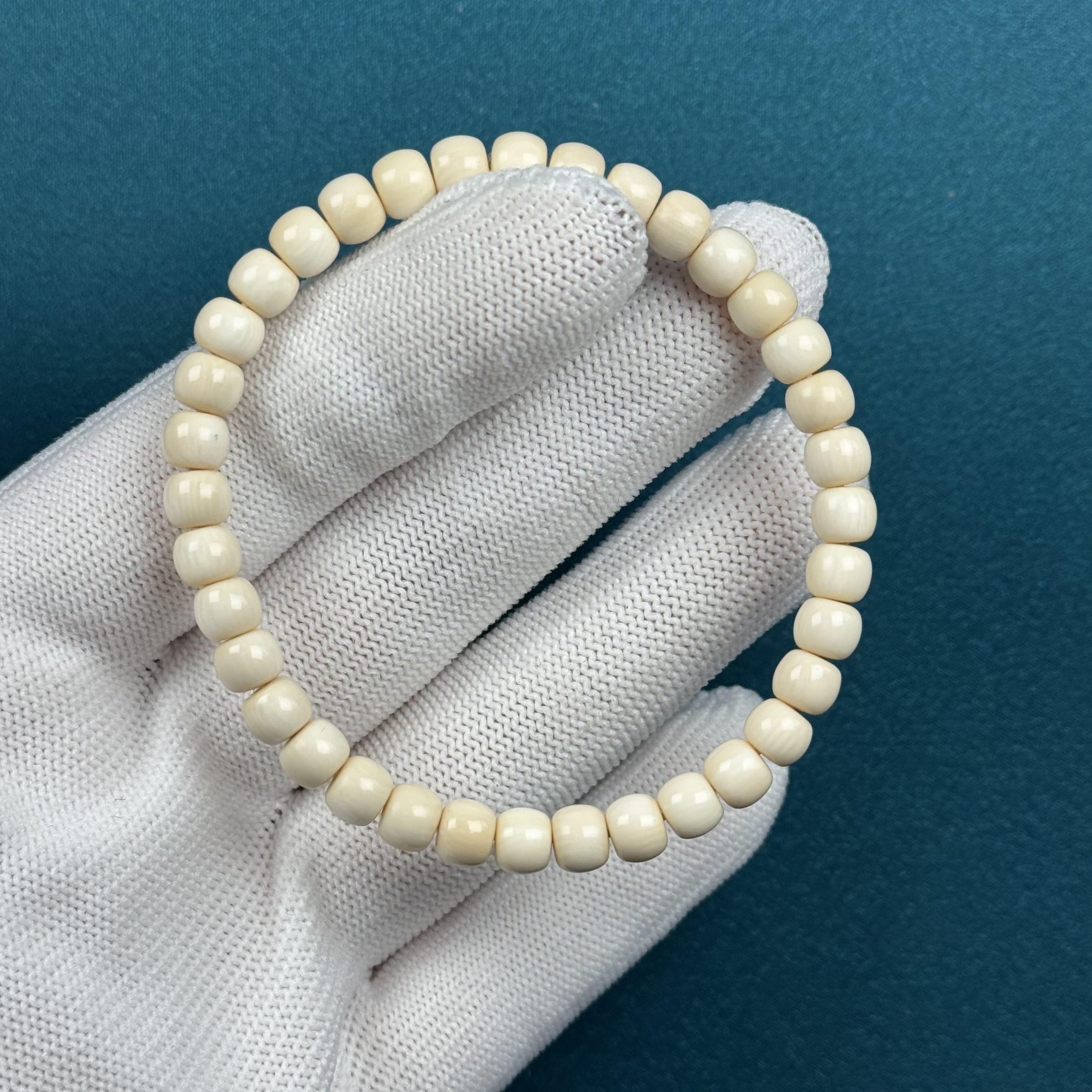 Q45-34天然猛犸牙 老型手串5.9*4.8mm支持复检假一罚十