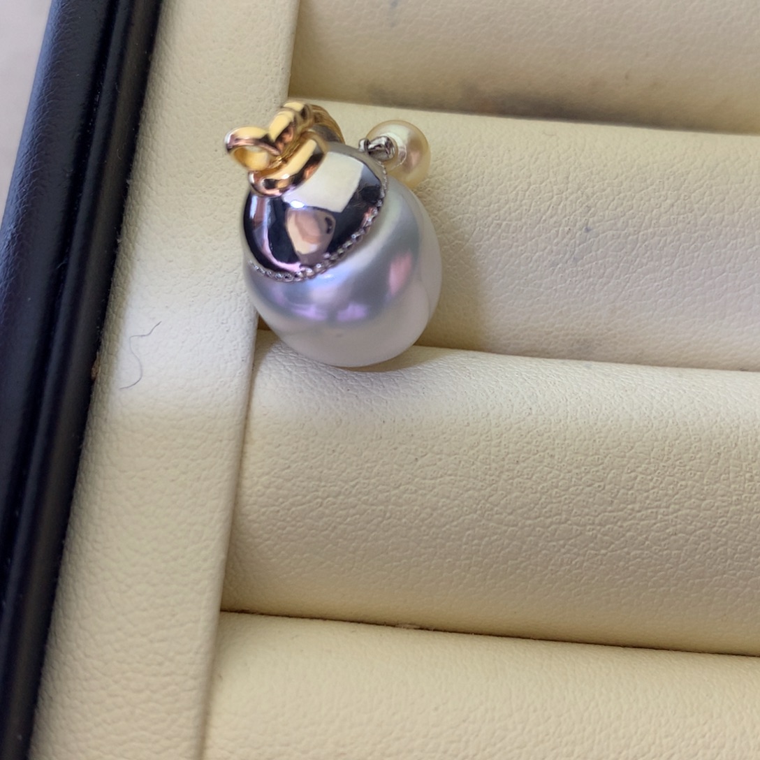 海水珍珠吊坠(不含链)银S925镶嵌