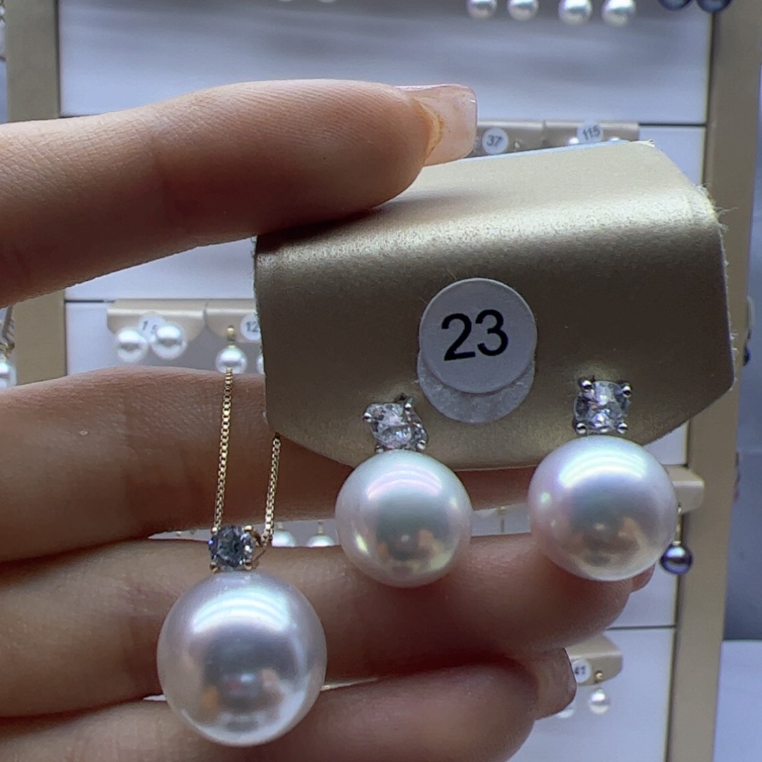 淡水珍珠套装18K金镶嵌