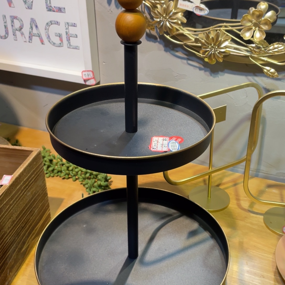 小***强木桌面双层托盘121233