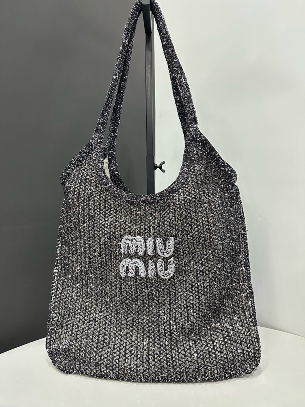 99新 MIU MIU/缪缪 亮片hobo包33cm/JJ5012106
